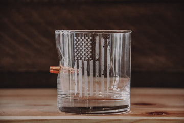 BenShot Patriotic Rock Glass